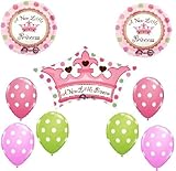loonballoonプリンセスガールズティアラクラウンベビーシャワー9ドット柄パーティーマイラー&ラテックスバルーン