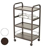 ボウルトレイ付 ワゴン 4段 全2色 幅52×奥行36.5×高さ87cm ダークブラウン [ エステワゴン ネイルワゴン 美容室ワゴン キッチンワゴン マルチワゴン サイドワゴン キャスターワゴン キャスター付き インテリア 収納 業務用 