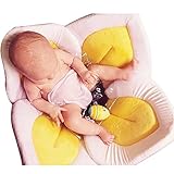 ベビーバス用品 ひまわり 花柄 沐浴マット バスタブ 滑り止め 洗面台やシンクで 座浴 風呂楽しい 赤ちゃん プレイマット 部屋飾り 撮影小物 出産祝い (直径 80cm, Bイエロー)