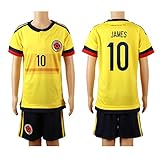 2015 / 16コロンビアイエロー(ホーム) # 10 James Rodriguez Football Soccer Kidsジャージー&ショーツ