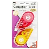 (2-Pack Assorted) - Charles Leonard White Paper Correction Tape, Assorted Colour Cases, 2-Pack (72788)