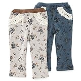 【アウトレット】 dolcina 花柄起毛パンツ(80～130cm) キムラタンの子供服 ネイビーブルー 90 ( 33391x33591-144 )
