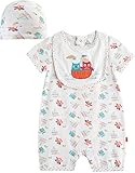 [Vaenait Baby]100%綿ベビー服男の子ロンパース肌着ボディスーツカバーオール帽子付きBoat Owl L