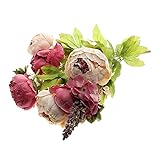 Hommy 造花　ブーケ　牡丹　人工絹　花ヘッド　インテリア　シルクフラワー　ホーム　結婚式　ウェディング　デコレーション　ライトピンク