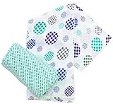 Plum Collections Pattern Cotton Muslin Squares Swaddle Wraps Spots Design (Pack of 2, X-Large) by Pl