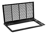 24 " x 16スチールReturnエアフィルタグリルfor 1 "フィルタ – Removable Face /ドア – HVACダクトカバー – フラットStamped面 – ブラック
