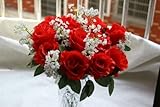 [Neustadt] 情熱的な 真っ赤な バラと 清楚な かすみ草 造花 合計 30本セット プロポーズなどに
