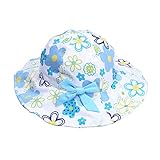 PUERI 帽子　子供用　ハット バイザー キャップ　日よけ帽子　紫外線 UVカット　日焼け止め　女の子　ガールズ　花柄　夏用 (S)
