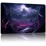 Malqiqi MTG用プレイマット 無料ストレージバッグ、ゲームマット 24 x 14インチ TCG カード用ボードゲームマット(マウンテン3-レギュラー)