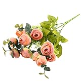 Auntwhale 10頭のローズ花嫁と新郎花を保持人工シルク花フェイクバラ結婚式、パーティー、バレンタインデー