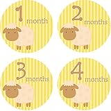 Home-organizer Tech Baby Month Stickers Cartoon Sheep Boy Girl 1-12 Monthly Milestone Sticker Best B