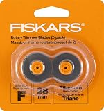 Fiskars 157390-1001 チタンロータリー交換用ブレード 28mm 2パック シルバー/オレンジ