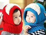 うさぎちゃん風 ニット帽 ニット帽子 ベビー キッズ 赤ちゃん 子供 用 かわいい 防寒　５色展開 ピンク 【10点】
