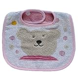 タオル製ベビースタイ スタイ タオル製スタイ 日本製 涎掛け あぶちゃん 柔らか レインボーベアー ワンタッチスタイ 出産祝い ギフト (ピンク)