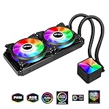 Novonest 水冷一体型CPUクーラー ラジエータ 水冷システム [RGB LED 120...