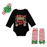 Ochine　幼児　新生児　ロンパース＋ソックス＋ヘッドバンド　クリスマス　ベビー服　綿　カバーオール　長袖　男女兼用　出産祝い　クリスマスプレゼント　0-24月設定