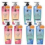 【トライアルセット4枚組】エラスティン パフューム シャンプーコンディショナーセット (ラブミー/ピュアブリーズ) トラベルセット 旅行用 お試しサシェ4回分（2種各2枚10ｍL+10mL）, 80mL