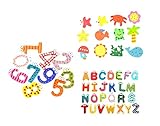 Novelty House 木のおもちゃ マグネット アルファベット 英語 数字 動物 勉強 おもちゃ 冷蔵庫用 マグネット 知育玩具 磁石 48ピース