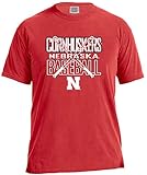 NCAA Nebraska Cornhuskers Baseball Bats半袖快適カラーTシャツ、小、レッド