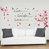 Walplus Huge Flower Blossom/Butterflies/ Children Live Laugh Love Vivid Wall Stickers