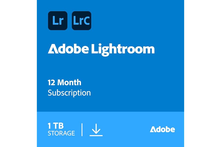 Adobe Lightroom + Lightroom-Classic 1 TB storage - AI-assisted photo editor - 1 User - 1 Year Subscription [Digital Download]