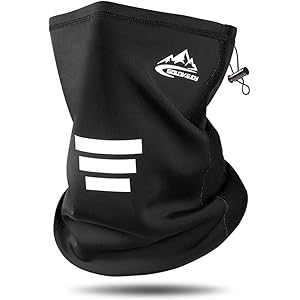 ネックウォーマー ネックガード 防寒 メンズ【裏起毛・肌触り抜群・保温防水構造・調節コードつき】フェイスマスク 吸湿発熱…