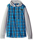 NFL Carolina Panthers女性NFLレディース軽量フランネルフード付きジャケット, Large