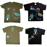 鶴亀 ペアルック Ｔシャツ 親子 出産祝い 名入れ (90, 黒)