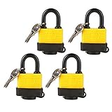 ( Set of 4 ) LeaningTech LTCユニバーサルLongシャックルHeavy Duty Multipurpose Padlocks with 2キー