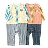 【アウトレット】 Piccolo カバーオール(70～80cm) キムラタンの子供服 イエロー 70 ( 34054-141a )