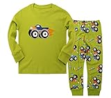 Gold treasure綿100%子供パジャマ長袖 キッズ 漫画のオフロード車寝間着2-7歳 (100cm(4歳))