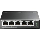 TP-Link スイッチングハブ 5ポート PoE+ (4ポートPoE+、各30Wまで) 合計40W対応 5年保証 TL-SG1005LP