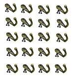 bronagrand 20 Pieces Smallヴィンテージブロンズ1つフック壁マウントフックHangers with 40個ネジ