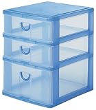 サンコープラスチック 小物収納3段 エルピス 幅30.5×奥36×高40.2cm ブルー