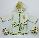 Rene' Rofe' Baby Boy 100% Cotton Hooded Bathrobe w/ Booties Biege (0-9m) by Rene Rofe [並行輸入品]