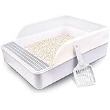 Amazon Oft メガトレー 本体 グレー 猫用トイレ 本体 大きい猫 大きいトイレ ゆったり広々サイズ 飛び散り防止カバー付き サイズ 約 幅48 奥65 高28 5cm オーエフティー トイレ本体 通販