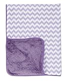 Baby Blanket in Purple & White Chevron on Purple Dimple Dot Minky - Great Travel Blanket by Polka Do