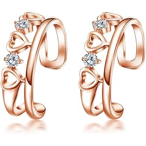 S.White イヤリング レディース 軟骨 ピアス ハート 「蜜の恋」 高品質ジルコニア ノンホールピアス 金属アレルギー対応 18金 ピンクゴルード ピアス シルバー925 イヤリング イヤーカフ 女性 アクセサリー プレゼント