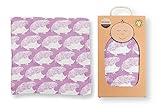 Milk Barn Baby Organic Muslin Swaddle Blanket - Lavender Hedgehog by Milk Barn [並行輸入品]