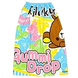 アスナロ（巻きタオル・タオル） リラックマ ラップタオル 女の子 80cm プリント プール 海 水泳JF ブルー