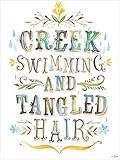 Oopsy Daisy Creek Swimming and Tangled Hair by Katie Daisy Posters That Stick Wall Decal, 18 by 24-I