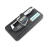 Wiysond 高精度 0.001mm / 0.00005" 標準外側 マイクロメータ デジタル ダイヤル インジケータ DTI レンジ 0-25mm / 1" 電子 デジタル マイクロメータ + 手