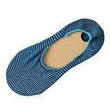 (靴下屋)kutsushitaya キッズ 無縫製ボーダーカバーソックス16〜18cm ターコイズブルー