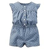 カーターズ Carter's ロンパース シャンブレー 水玉 半袖 綿100% Polka Dot Chambray Romper 12M (72-78cm) [並行輸入品]