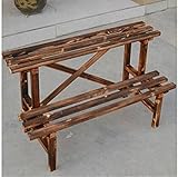 GRJH® 田舎フラワーラック屋内複数のレイヤー着陸クロロフィウムグリーンラディッシュフラワーポットシェルフコーヒーテーブルバルコニー厚いウッディフラワーポットラックアンティークカーバイド2層厚い 防