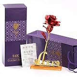 ZMAYA STAR 24K 金箔 盛り薔薇 花 バラ 贈り物 超豪華！ プレゼントとして、結婚祝い、出産祝い、贈り物、お誕生日、卒業、母親、恩師にも最適ですカード付き バレンタインデー 誕生日 プレ