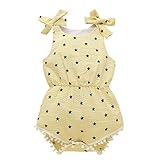 Bobora赤ちゃん女の子ロンパースStar Printブルージャンプスーツone-pieces服装 カラー: イエロー