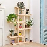 屋内植物ラック、レジャー木製フラワーラック、マルチレイヤーバルコニーフラワーラック130 * 62cm ( 色 : 木の色 )