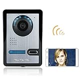 ワイヤレスWIFIビデオドア電話ドアベルインターホンシステムナイトビジョン防水カメラレインカバーHD 720P