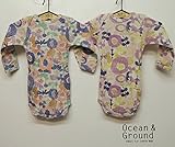 OCEAN&GROUND（オーシャンアンドグラウンド） ボディーシャツ FLOWER DAYS (70-80) 70,PK ピンク(左)